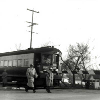 Chicago Aurora and Elgin Train at the Spring Road Station