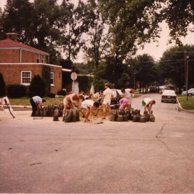 Flood 1987, Preparation at Spring Road and Wilson Street