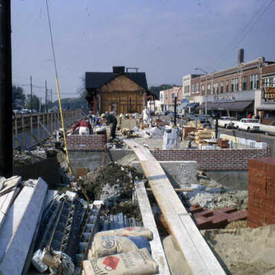 Construction of Chicago & North Western Depot