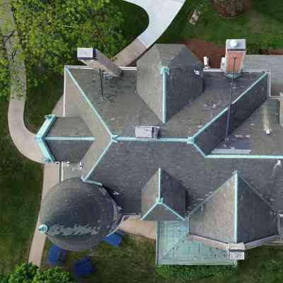 Aerial View of the Glos Mansion