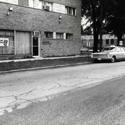 Elmhurst Cab Company, northeast corner of First Street and Maple Avenue