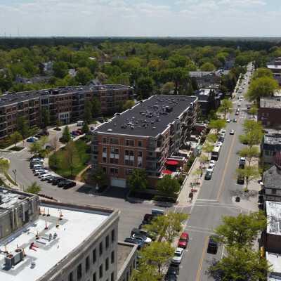 Aerial View of Downtown Elmhurst