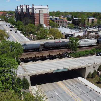 Aerial View of Robert Palmer Underpass