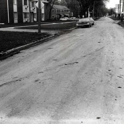First Street, looking east from between Walnut and Myrtle