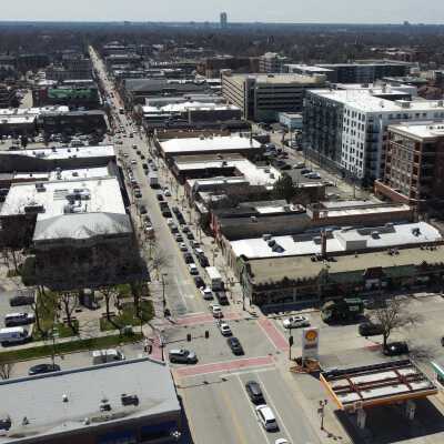 Aerial View, Downtown Elmhurst