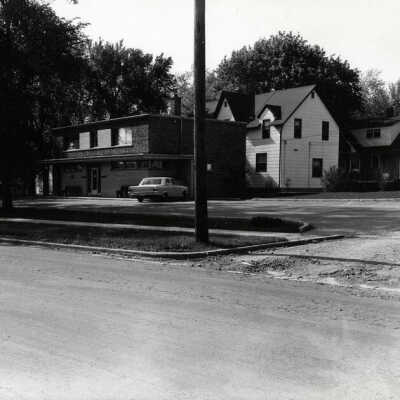 First Street, the alley between Evergreen and Elm