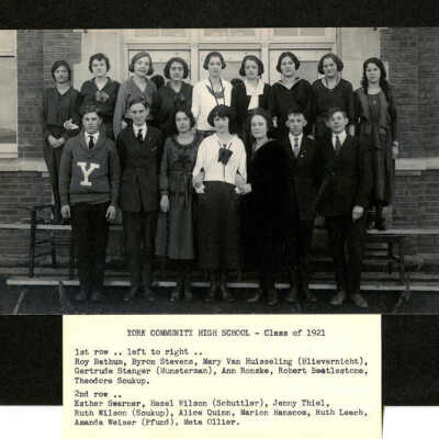 York Community High School Class of 1921