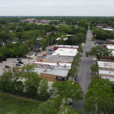 Aerial View of Spring Road Business District