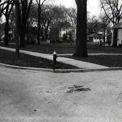 Northwest corner of First Street and Evergreen Avenue