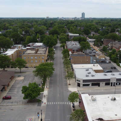 Aerial View of Spring Road Business District