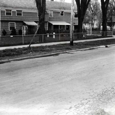 First Street, looking northeast from Myrtle Avenue