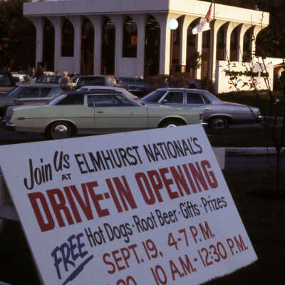 Elmhurst National Bank Annex "Opening" sign