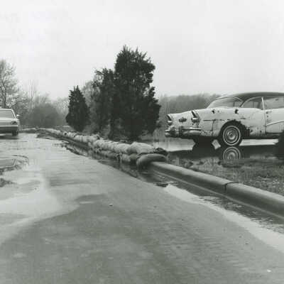 Flood 1966, Adams Street looking west from Hawthorne Avenue