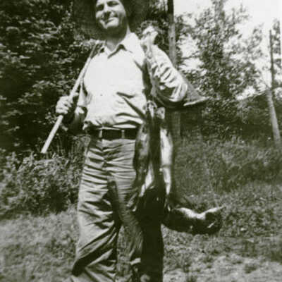 Unidentified man fishing