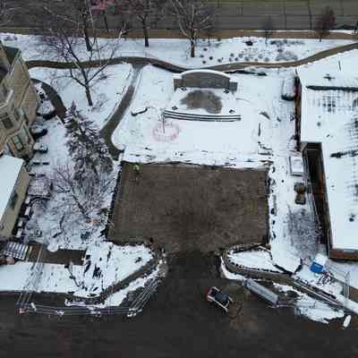Aerial Photo of EHM Performance Space Construction