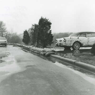 Flood 1966, Adams Street looking west from Hawthorne Avenue