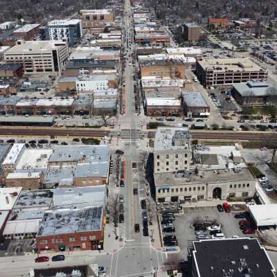 Aerial View, Downtown Elmhurst