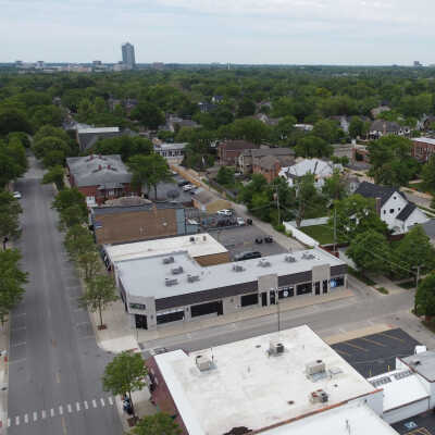 Aerial View of Spring Road Business District