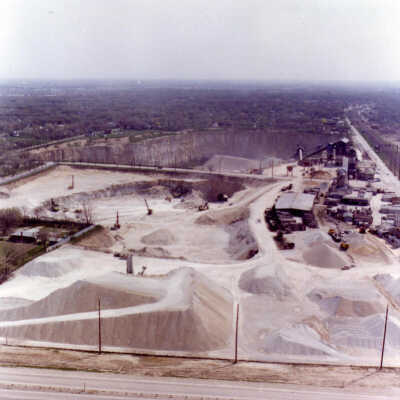 Aerial View of Elmhurst Chicago Stone Company Quarry