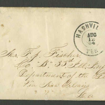 Envelope, Civil War, Frederick Fischer