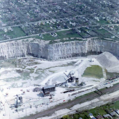 Aerial View of Elmhurst Chicago Stone Company Quarry