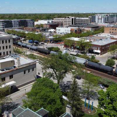 Aerial View of Downtown Elmhurst