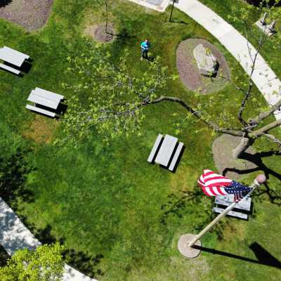 Aerial View of Elmhurst History Museum Grounds