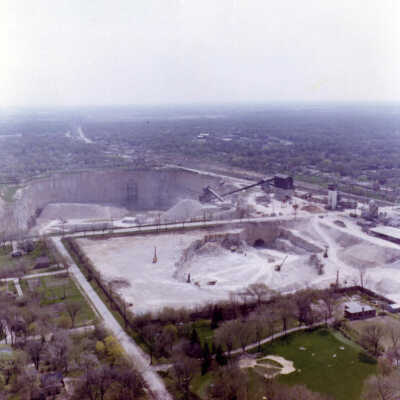 Aerial View of Elmhurst Chicago Stone Company Quarry