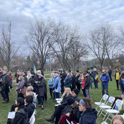 Elmhurst Stands for Ukraine Event at Wilder Park