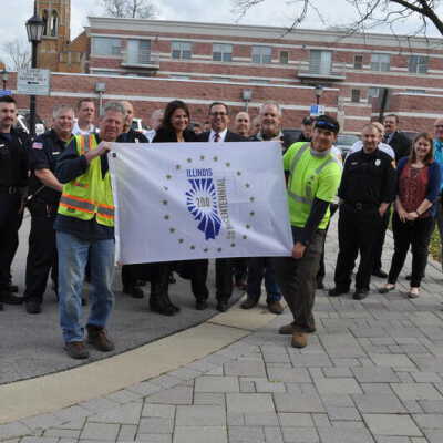 Illinois Bicentennial Flag Ceremony at Elmhurst City Hall