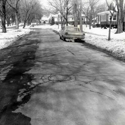 Oak Street, looking north from 211 Oak Street