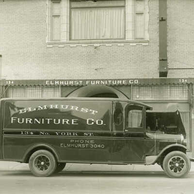 Elmhurst Furniture Company Truck & Building