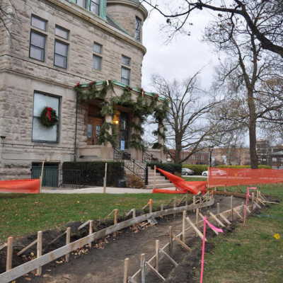 Glos Mansion, walkway construction
