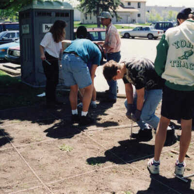 Churchville Schoolhouse, property excavation