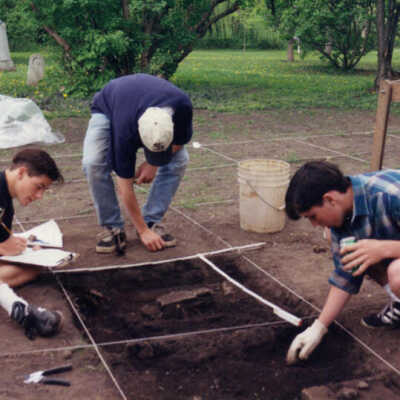 Churchville Schoolhouse, property excavation