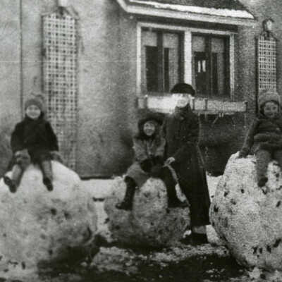 A. Neely Hall family members winter scene