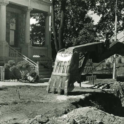 Underpass Construction in Front of Glos Mansion
