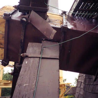 Mount Emblem Cemetery, windmill exterior damage