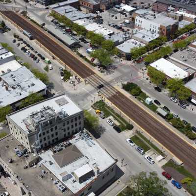 Aerial View of Downtown Elmhurst