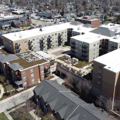 Aerial View, Elmhurst 255 Downtown Apartments