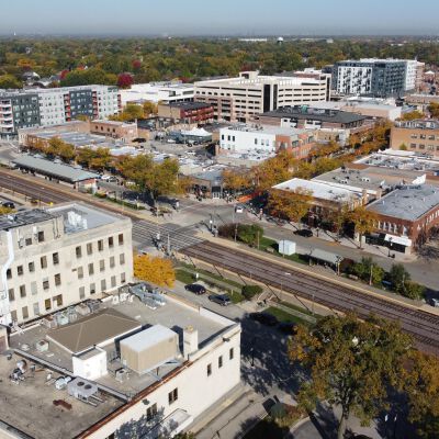 Aerial View, Downtown Elmhurst