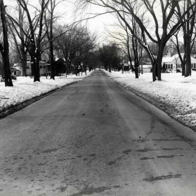 Third Street, looking west from between Maple and Elm Avenues
