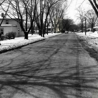 Third Street, looking west from between Evergreen and Myrtle