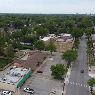 Aerial View of Spring Road Business District