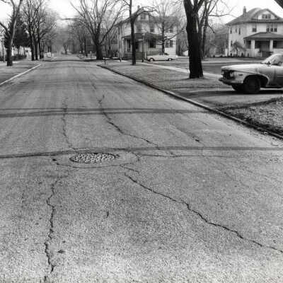 Grantley, looking north from the driveway at 339 Larch Avenue towards Addison Avenue