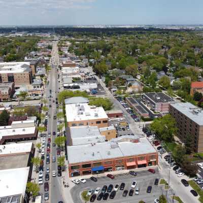Aerial View of Downtown Elmhurst