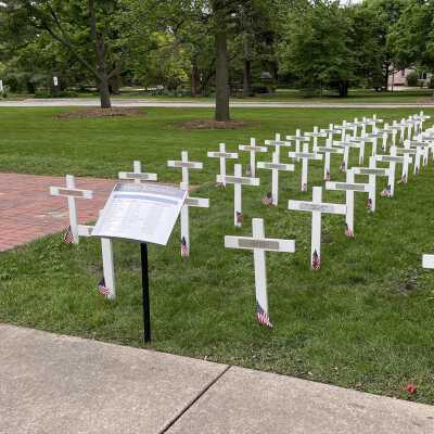 Temporary Memorial Day Monument in Wilder Park