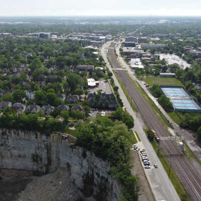 Aerial View of Downtown Elmhurst from Quarry