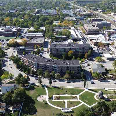 Aerial View of Downtown Elmhurst