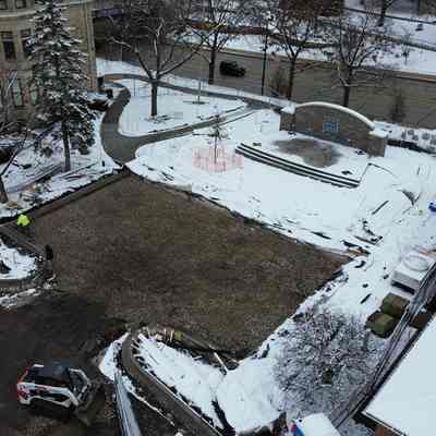 Aerial Photo of EHM Performance Space Construction